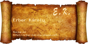 Erber Károly névjegykártya